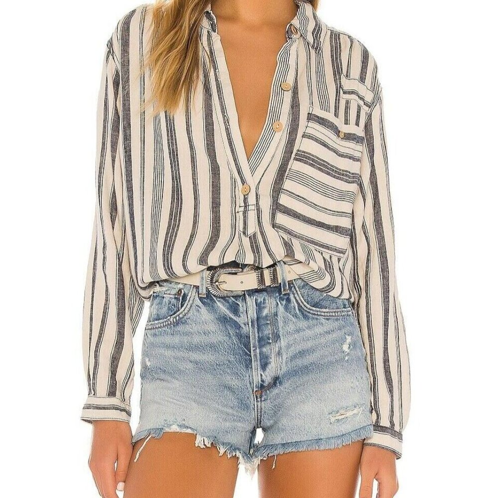 Free People Stripe Blouse